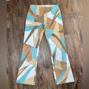 Elements by Vakko leather abstract patched pants size 8 100% leather